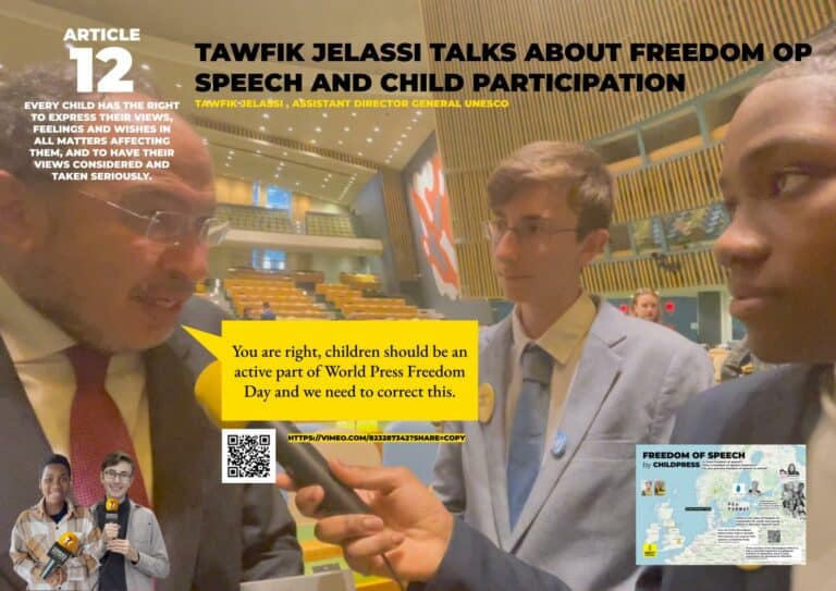 TAWFIK JELASSI TALKS ABOUT FREEDOM OP SPEECH AND CHILD PARTICIPATION